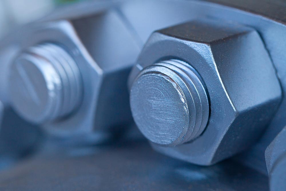 Closeup On Stainless Bolts