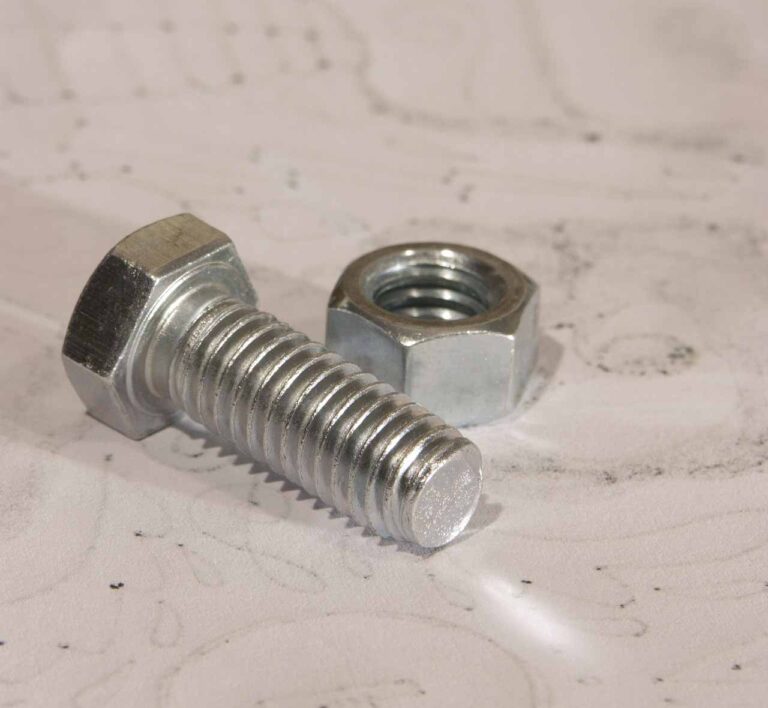Close Up Image Of A Bolt And Nut
