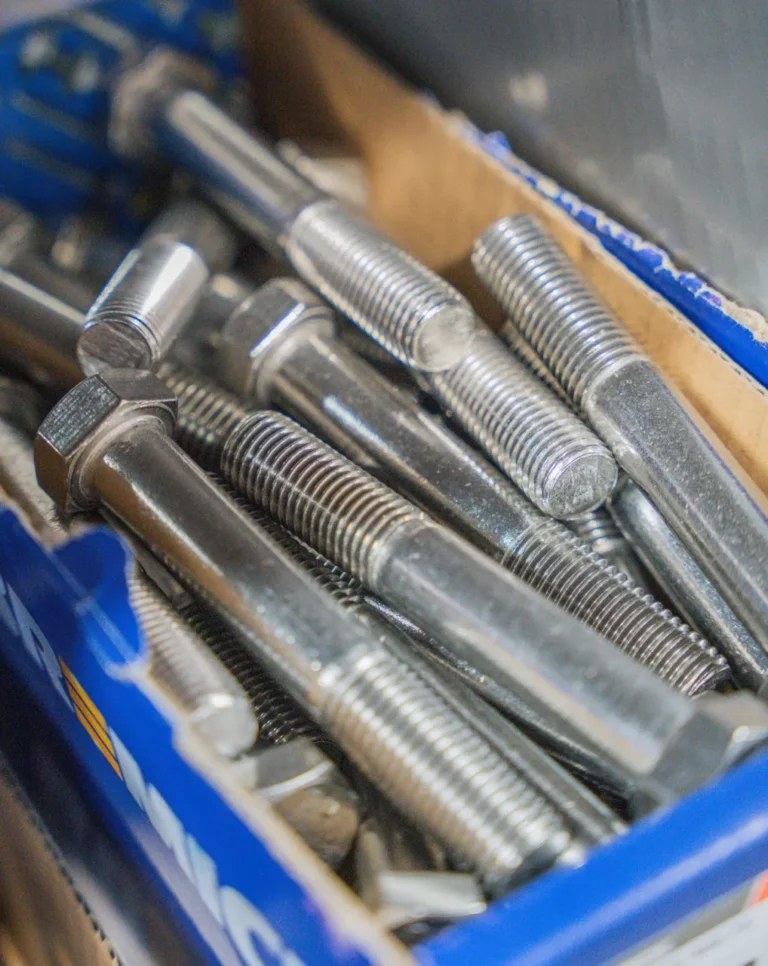 Close-up of bolts in a box at Select Fasteners