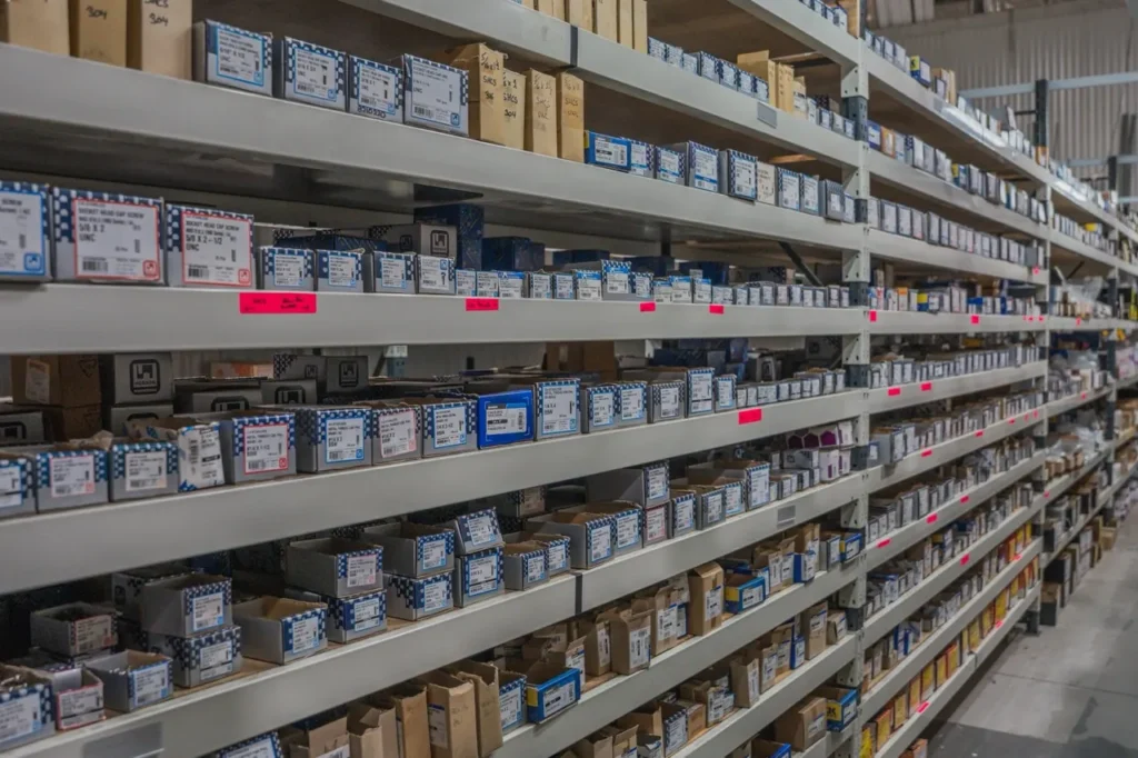 Aisle of nuts, bolts and screws at Select Fasteners Heatherbrae
