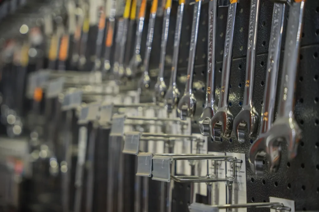 Spanners on display at Select Fasteners