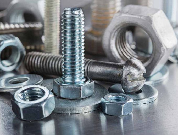 Set Of Different Nuts, Bolts And Screws