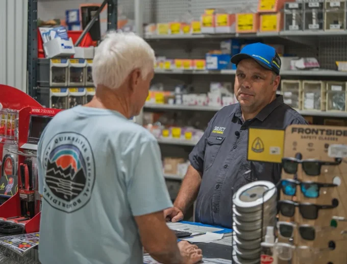 Customer being served at the Select Fasteners counter in Heatherbrae